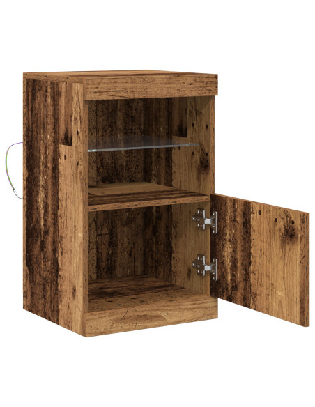 Credenza con luci LED Legno antico 41x37x67 cm