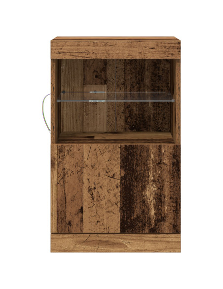 Credenza con luci LED Legno antico 41x37x67 cm