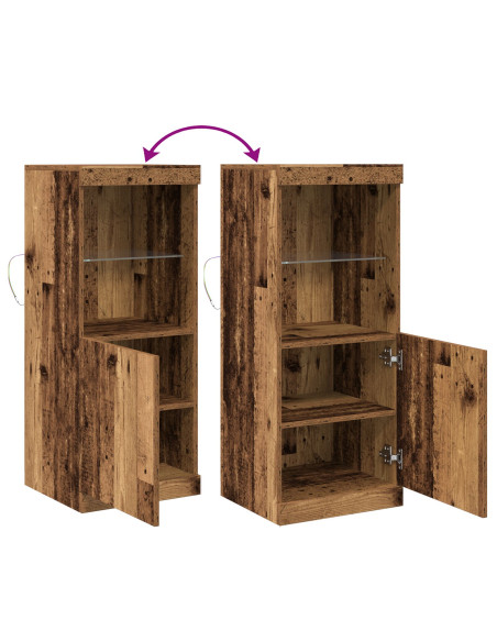 Sideboard  con luci LED Legno Antico 41x37x100 cm