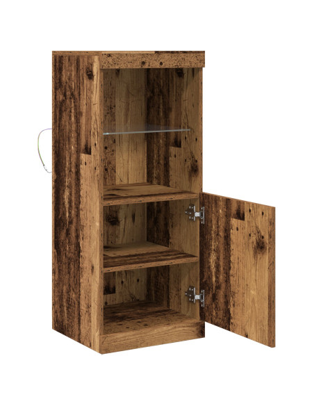 Sideboard  con luci LED Legno Antico 41x37x100 cm