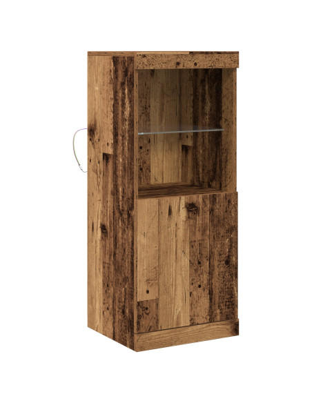 Sideboard  con luci LED Legno Antico 41x37x100 cm