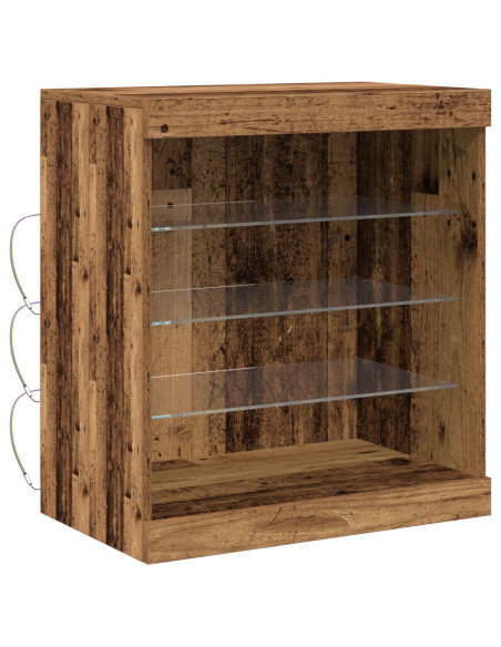 Sideboard con luci LED Legno Antico 60,5x37x67 cm