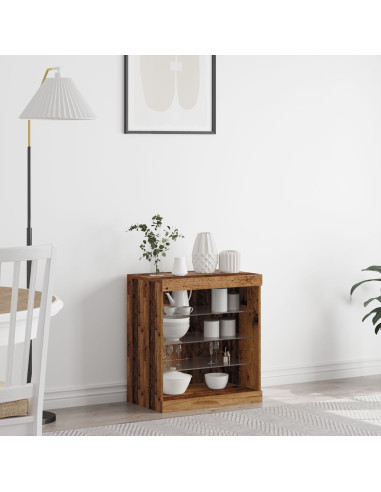 Madia LED Legno vecchio 60,5 x 37 x 67 cm Legno multistrato