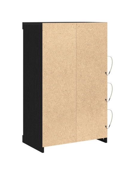Sideboard con luci LED Nero Rovere 60,5x37x100 cm