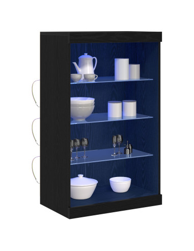 Madia LED Rovere Nero 60,5 x 37 x 100 cm Legno multistrato