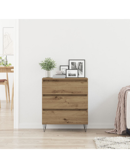 Credenza con Cassetti Rovere Artigianale 60x35x70 cm Legno Ingegnerizzato
