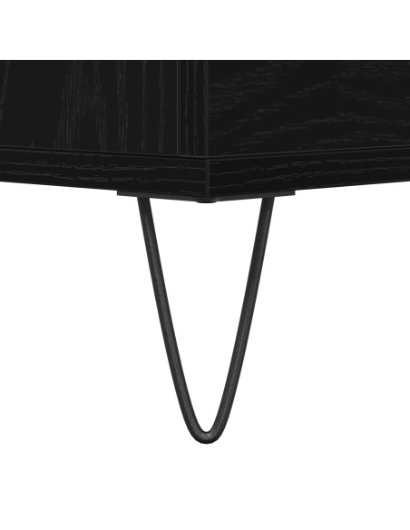 Mobile con Cassetti  Nero Rovere 60x35x70 cm Legno Ingenerizzato