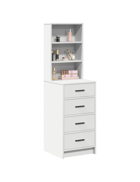 Highboard Bianco 40x41x135 cm in Legno Ingegnerizzato