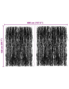 Recinzione in fascine Marrone 400 x 150 cm Ramo di bosco