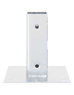 Basi per Pali Quadrate 4 pz Argento 46x46 mm in Acciaio Zincato