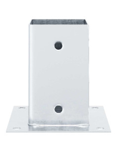 Basi per Pali Quadrate 12 pz Argento 81x81 mm Acciaio Zincato