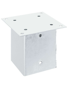 Basi per Pali Quadrate 4 pz Argento 121x121 mm Acciaio Zincato
