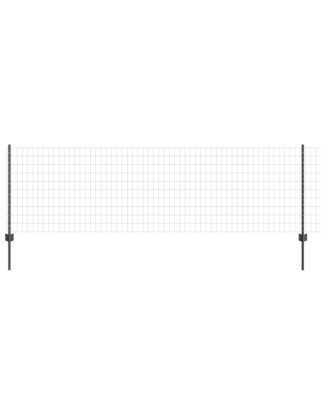 Recinzione Euro  con 5 Supporti U Grigi 0.8x10 m Acciaio