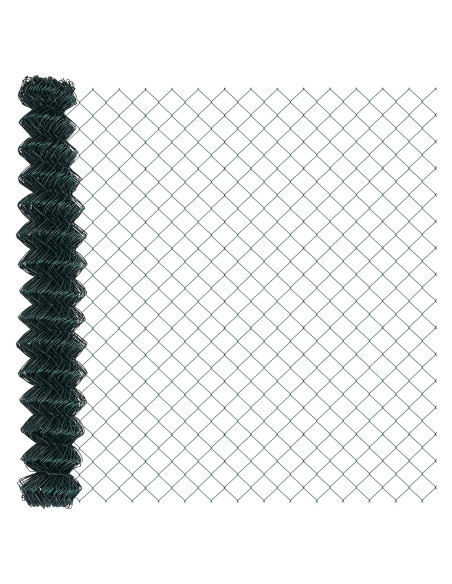 Recinzione a Catena  con 10 Pali U Verde 1,5x10 m Acciaio