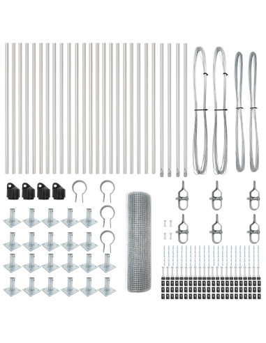 Palo della recinzione Argento 50 x 0,6 m (rete 25 x 25 mm)