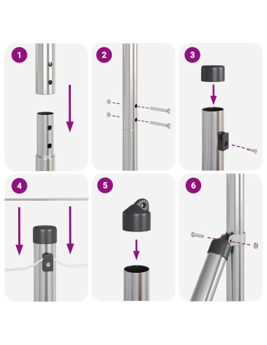 Palo della recinzione Argento 50 x 1,4 m (rete 16 x 16 mm)