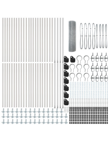 Palo della recinzione Argento 100 x 0,4 m (rete 16 x 16 mm)