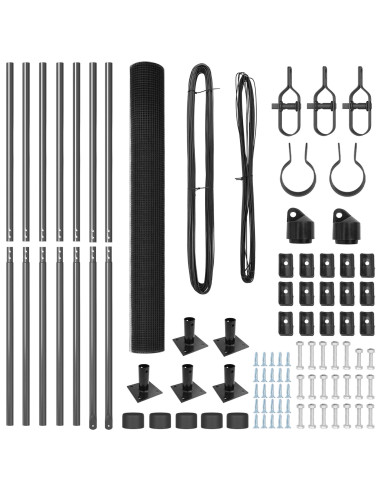 Palo della recinzione Grigio 10 x 1,6 m (maglia 12 x 12 mm)