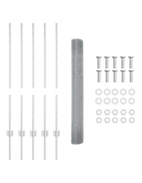 Recinzione con Posto Argento 1 x 10 m Acciaio