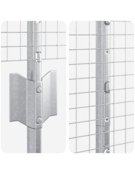 Recinzione con Posto Argento 1,4 x 10 m Acciaio