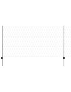 Recinzione con Posto Grigio 1,2 x 100 m Acciaio e PVC