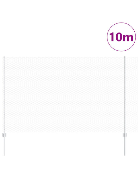 Pali di Recinzione  10 pcs U-Channel 150 cm Acciaio Zincato, Recinzione Esagonale  1.5x10 m Acciaio Zincato