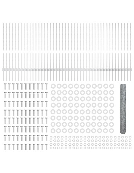 Posti per recinzione  22 pz U-Channel 100 cm Acciaio galvanizzato, Recinto esagonale  1x100 m Acciaio galvanizzato