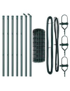 Recinzione con Posto Verde 0,6 x 10 m Acciaio e PVC