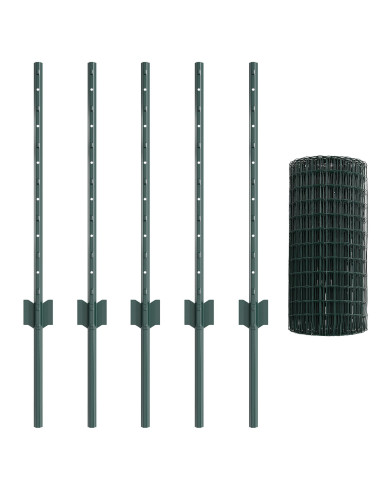 Recinzione con Posto Verde 0,6 x 10 m Acciaio e PVC