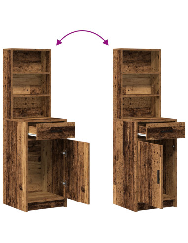 Set da tavolo da trucco con LED con porta 3 pcs Legno vecchio