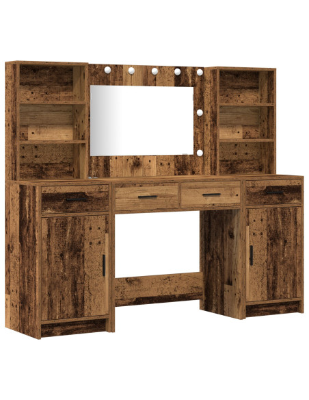 Set da Trucco in 3 Pezzi  in Legno Invecchiato