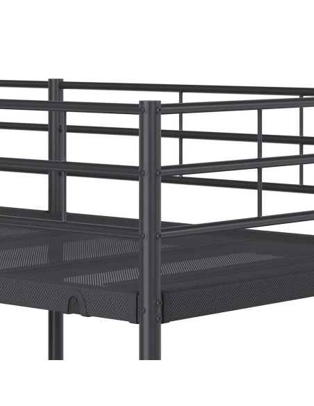 Letto a Castello senza Materasso Nero 90x190 cm in Acciaio