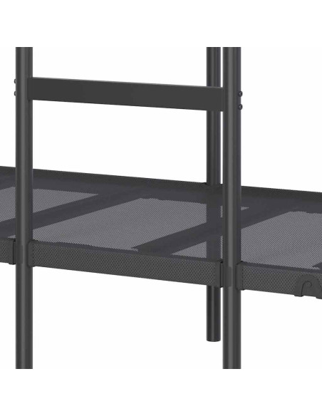 Letto a Castello senza Materasso Nero 90x190 cm in Acciaio