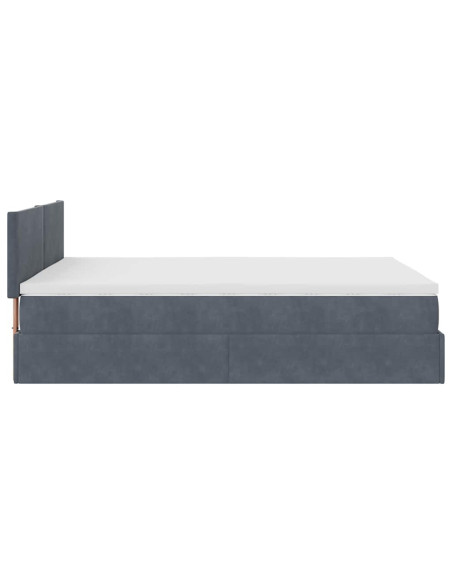 Struttura Letto Pouf con Materasso 140x200 cm in Velluto