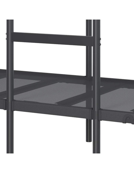Letto a Castello senza Materasso Nero 100x190 cm in Acciaio
