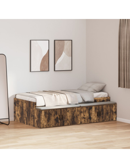 Struttura letto  Rovere Affumicato 75x190 cm