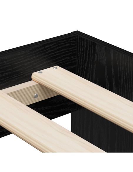 Struttura letto rovere nero 90x200 cm