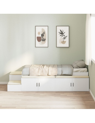 Struttura letto con contenitore Bianco 80 cm Legno multistrato