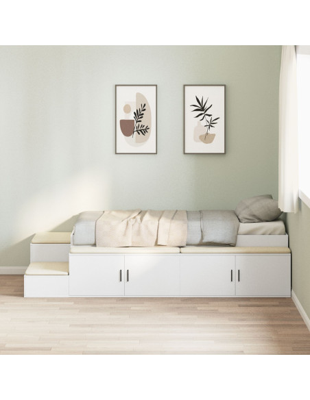 Struttura letto con contenitore Bianco 80 cm Legno multistrato