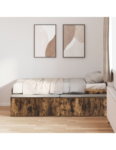 Struttura letto  Rovere Affumicato 75x190 cm
