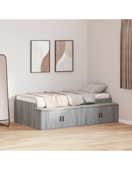 Struttura del letto Grigio Sonoma 70 x 190 cm Legno multistrato