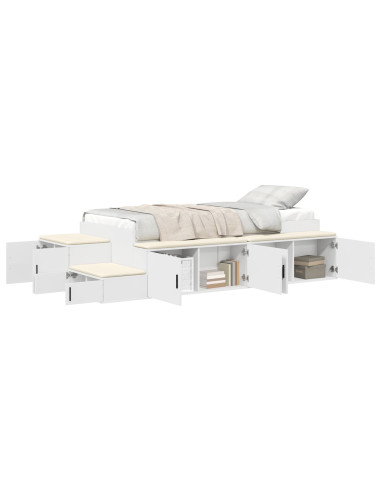 Struttura letto con contenitore Bianco 244 x 127 x 53.5 cm