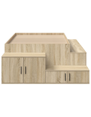 Struttura letto con contenitore Rovere Sonoma 100 cm