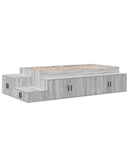 Struttura letto con contenitore Grigio Sonoma 100 cm
