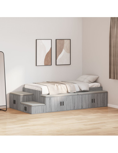 Struttura letto con contenitore Grigio Sonoma 100 cm