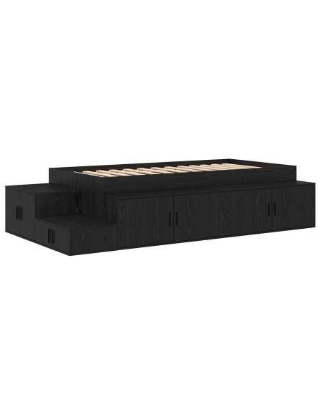 Struttura letto rovere nero 90x200 cm