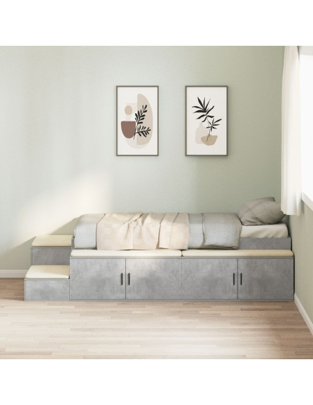 Struttura Letto Grigio Cemento 90x200 cm