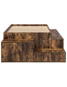 Struttura letto con contenitore Rovere fumé 90 cm 2