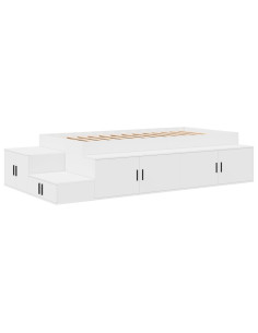Struttura letto con contenitore Bianco 80 cm Legno multistrato 2
