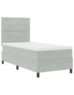 Letto a Sorgente LED Grigio chiaro 90 x 200 cm Tessuto 2